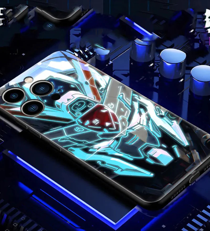 New Super Battle Armor Colorful Smart Flash Phone Case