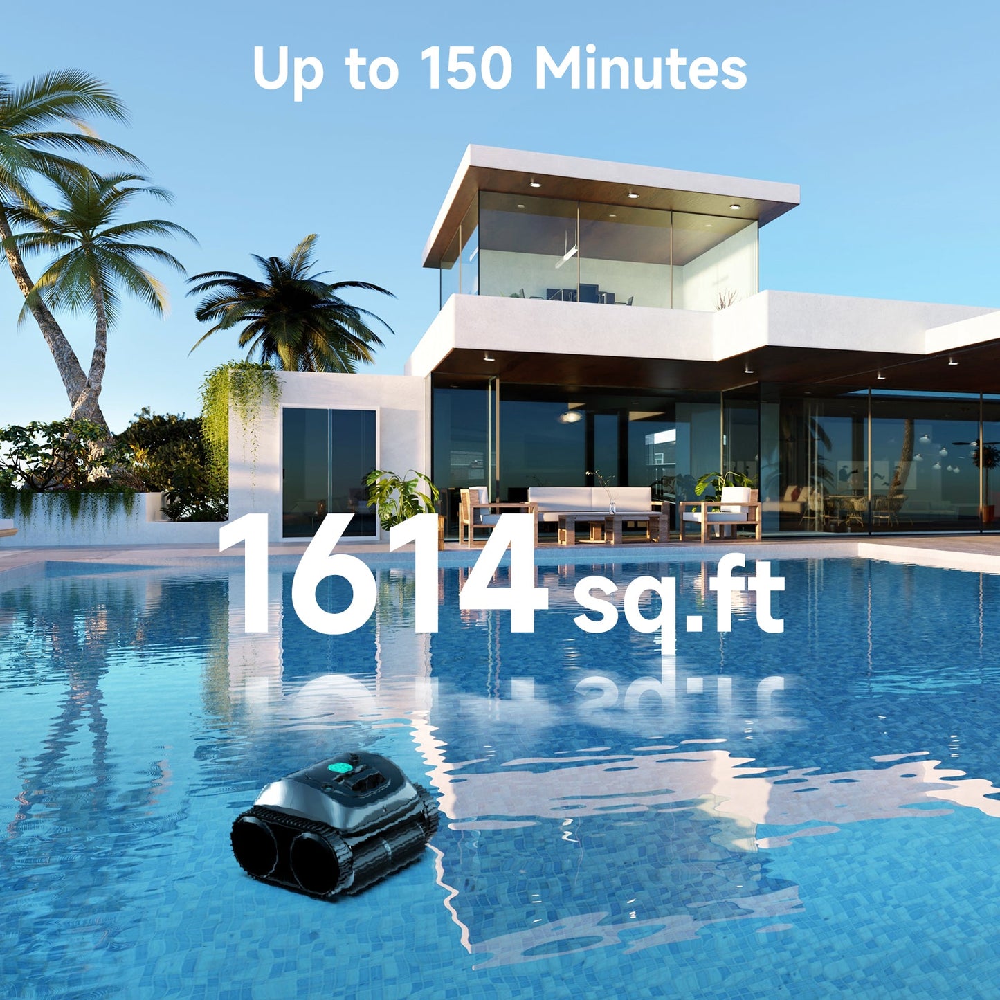 (2025 Upgrade) WYBOT C1 Pool Robot Vacuum for Inground Pools, 4-in-1 Cordless Robotic Pool Cleaner Lasts 150min, Triple-Motor up to 1,614 Sq.ft, Smart APP Support, Auto Wall & Waterline Cleaning